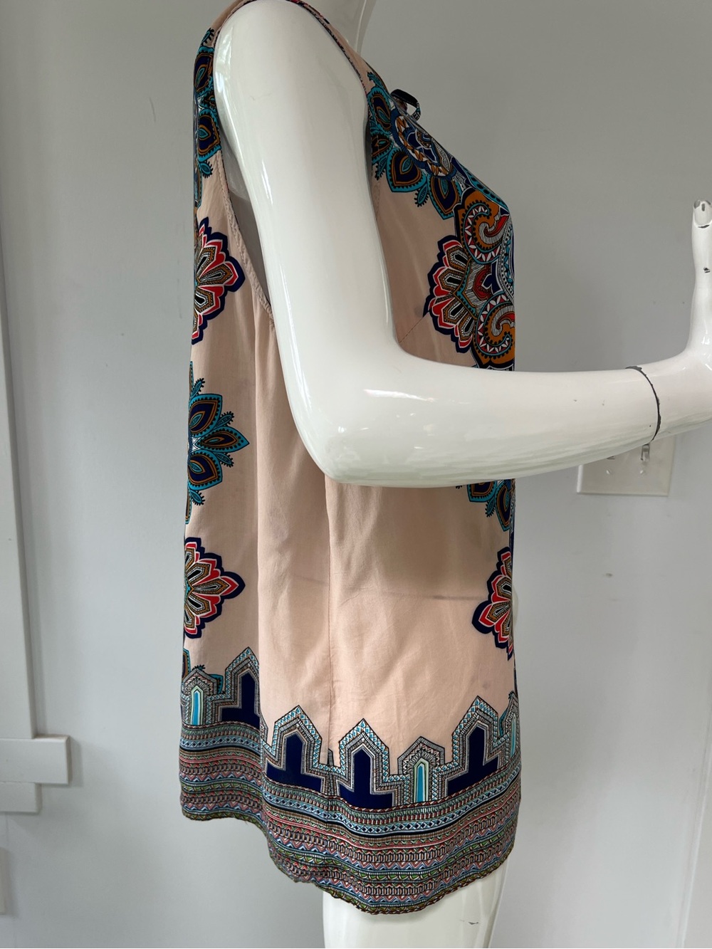 Women’s Boho Paisley Print Sleeveless Blouse Tunic Top summer wear XL - Picture 3 of 6